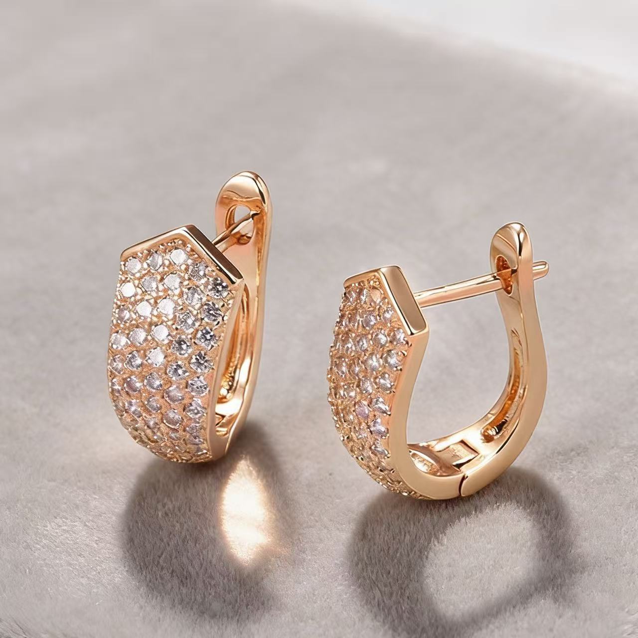 Orecchini zirconi oro champagne