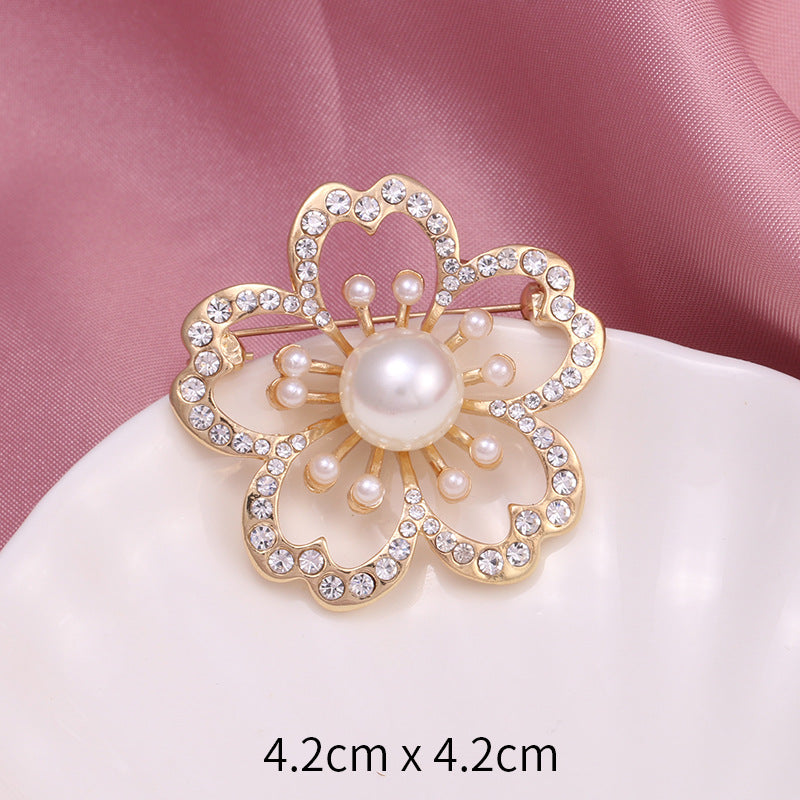 Spilla perla strass