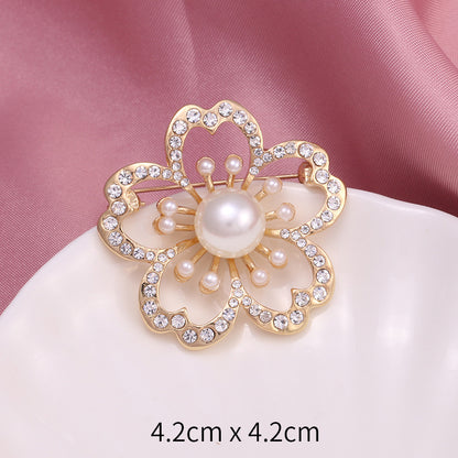 Spilla perla strass