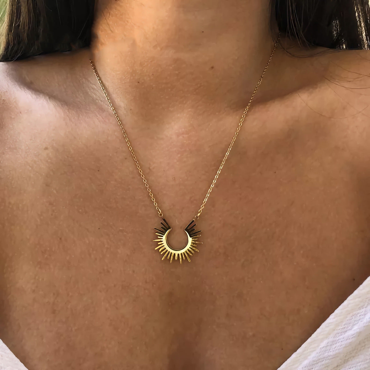 Collana girasole semicircolo