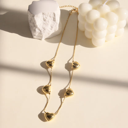 Collana cuori placcati oro