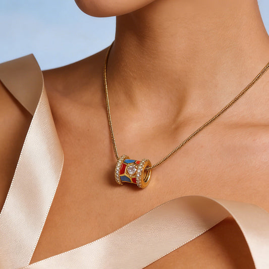 Collana ragno geometrico dorato