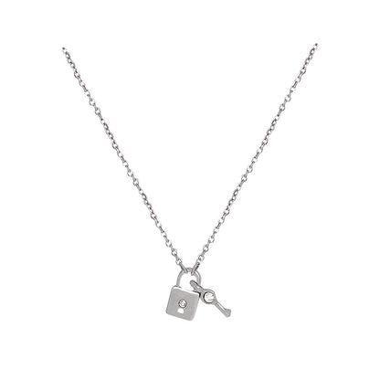 Collana con lucchetto in titanio acciaio