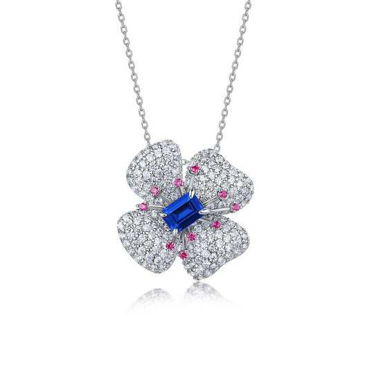 Collana quadrifoglio rubino
