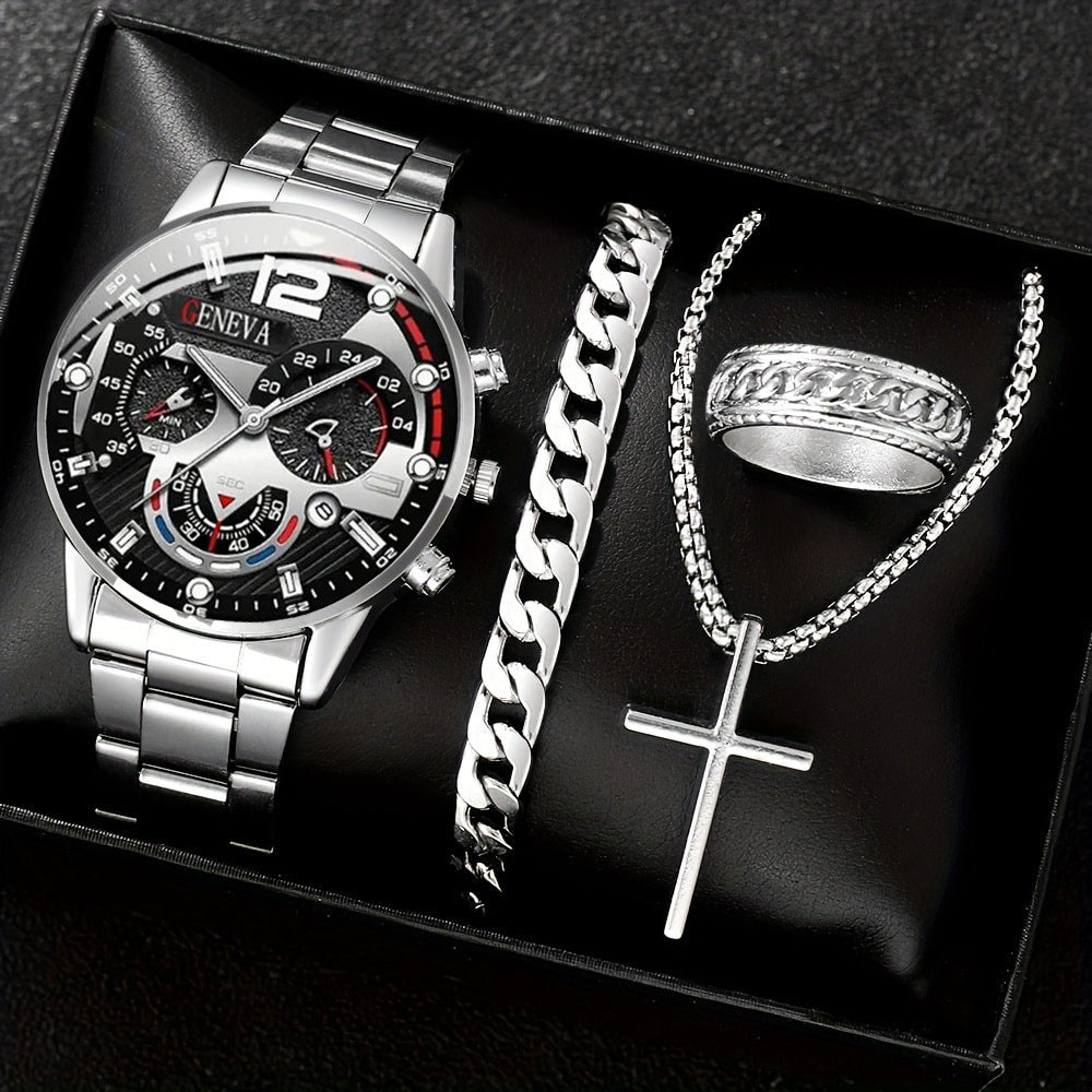 Orologio da uomo cinturino acciaio incrociato