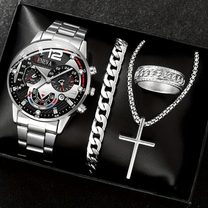 Orologio da uomo cinturino acciaio incrociato