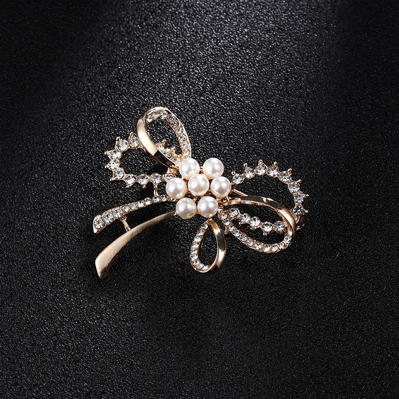 Spilla perla strass