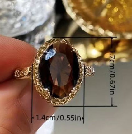 Anello retro zircone rosso