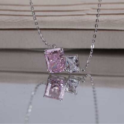 Collana zircone geometrica taglio ghiaccio