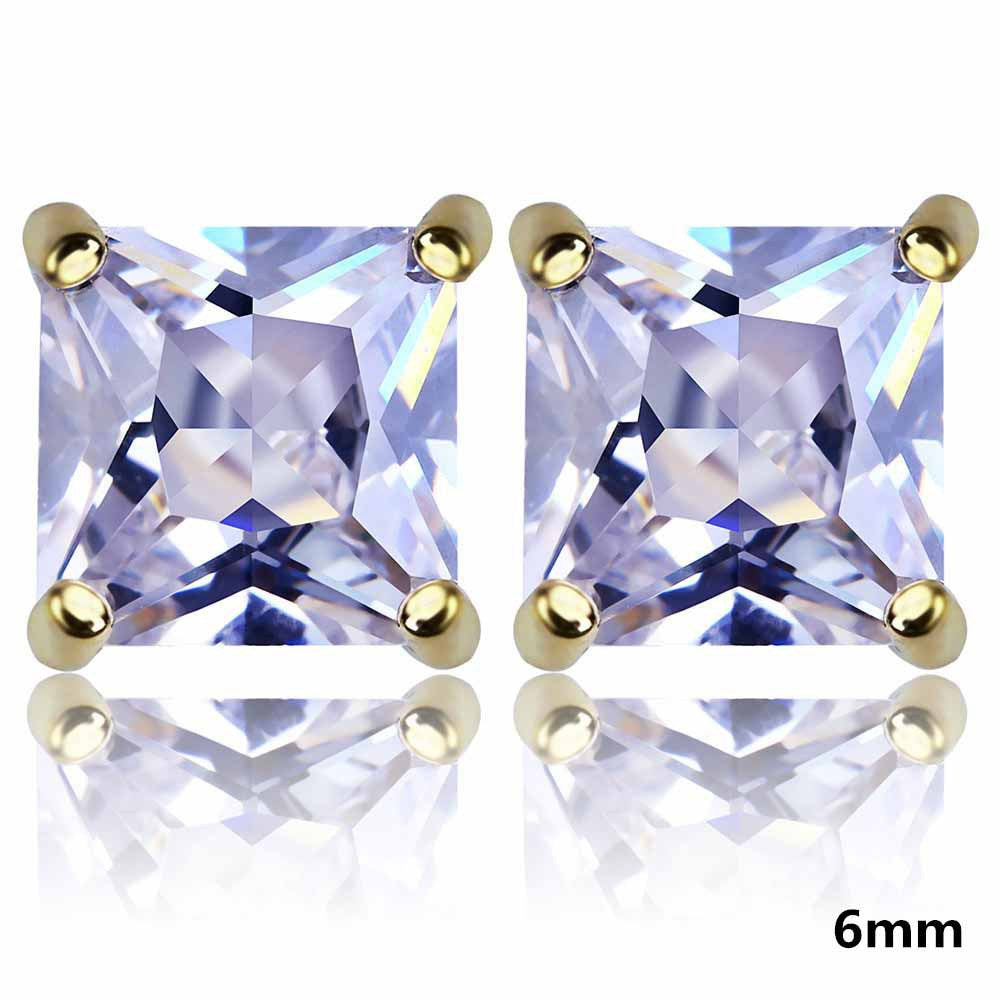 Orecchini zircone quadrati magnetici