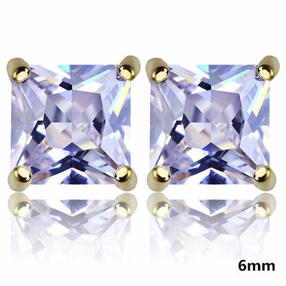Orecchini zircone quadrati magnetici