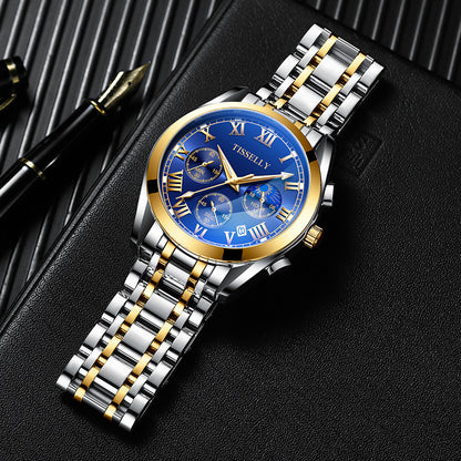 Orologio da uomo al quarzo impermeabile minimalista luminoso