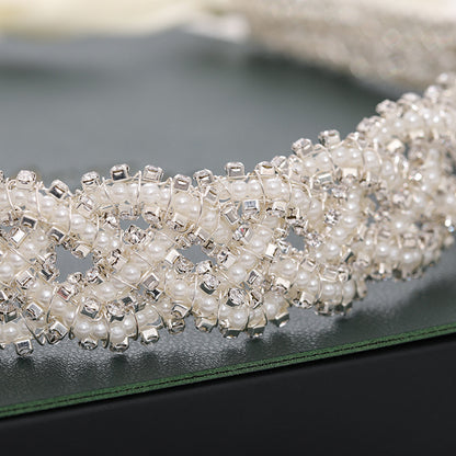 Diadema fiore perline