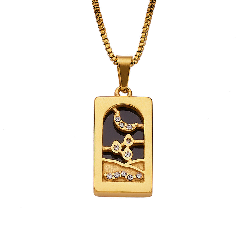 Collana Cuore e Luna Retrò