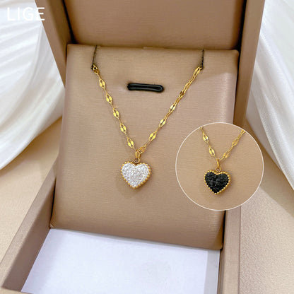 Collana pendente cuore doppio