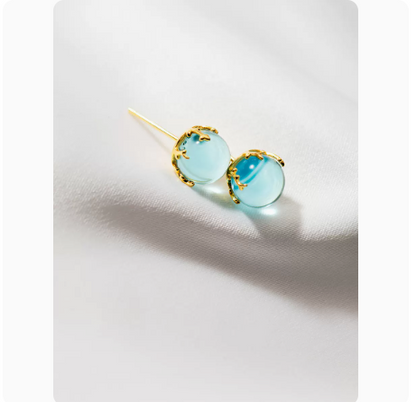 Orecchini sfera blu