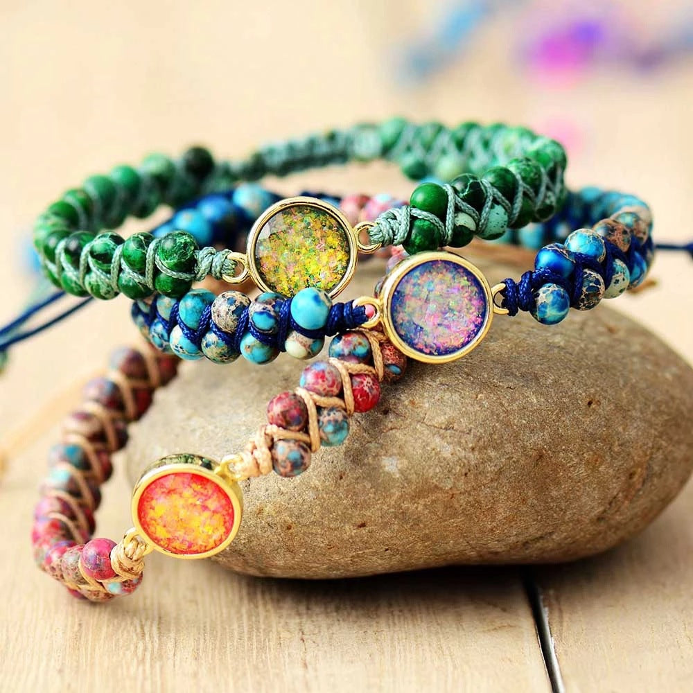 Bracciale intrecciato con perle
