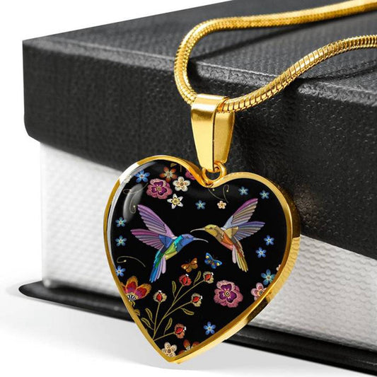 Collana boho uccelli fiori