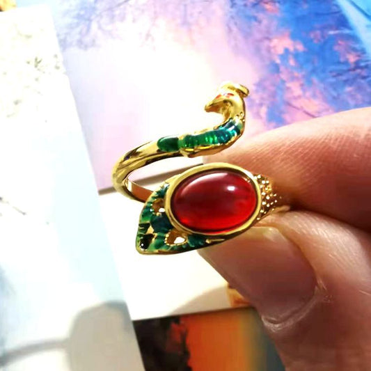 Anello pavone intrecciato
