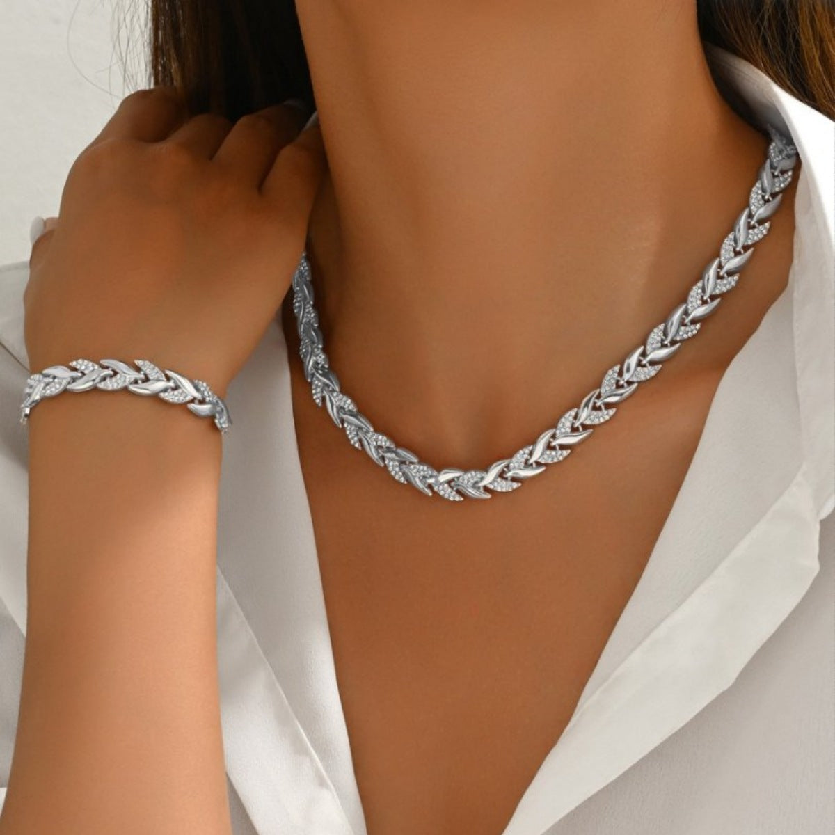 Set collana braccialetto diamanti