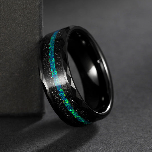 Anello opale tungsteno