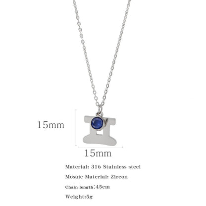 Collana zircone in acciaio inox