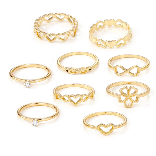 Set 9 anelli cuore