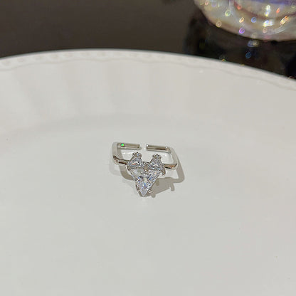 Anello farfalla zircone regolabile da donna