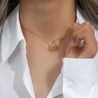 Collana ciondolo ovale oro