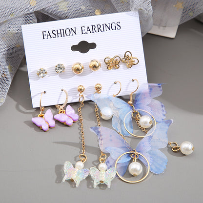 Set orecchini farfalla perla