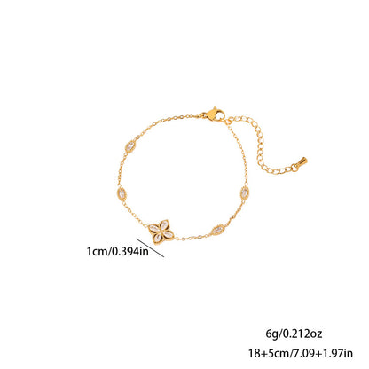Bracciale fiore con zirconi