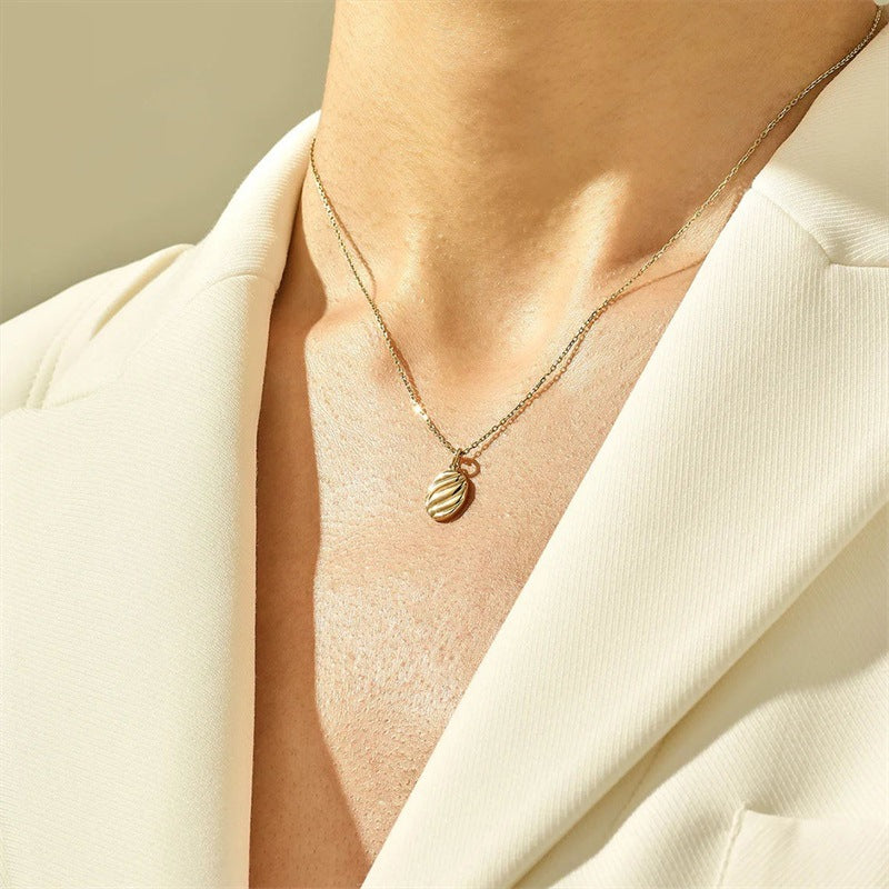 Collana ciondolo ovale oro