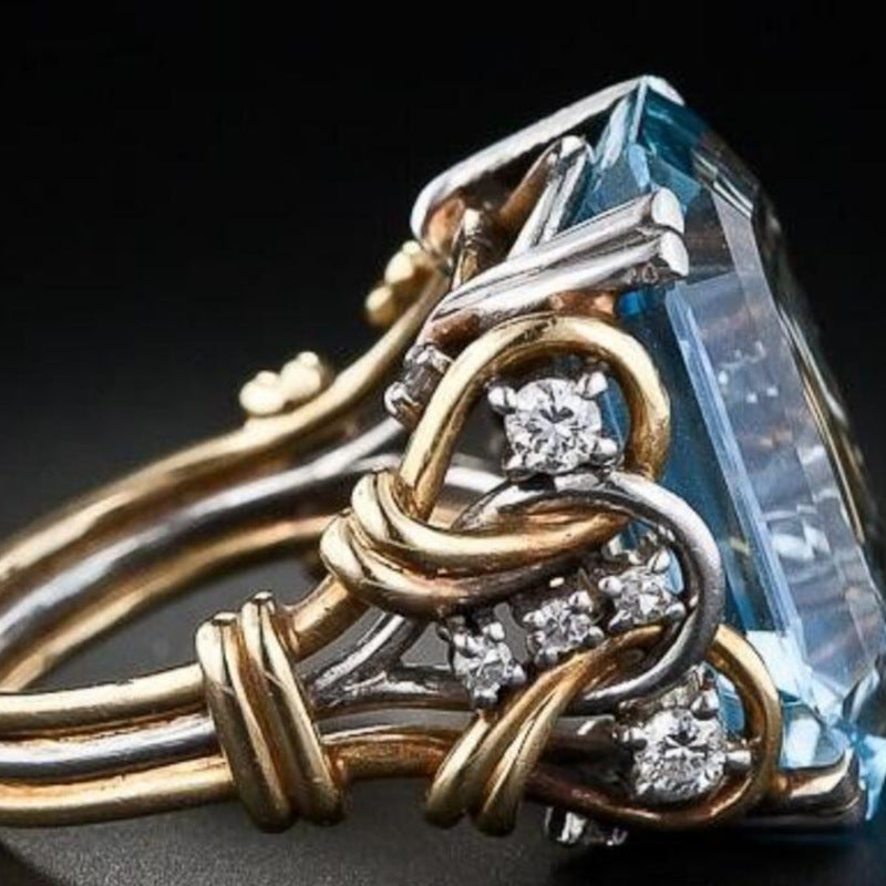 Anello francese geometrico zirconi
