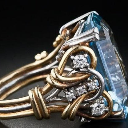 Anello francese geometrico zirconi
