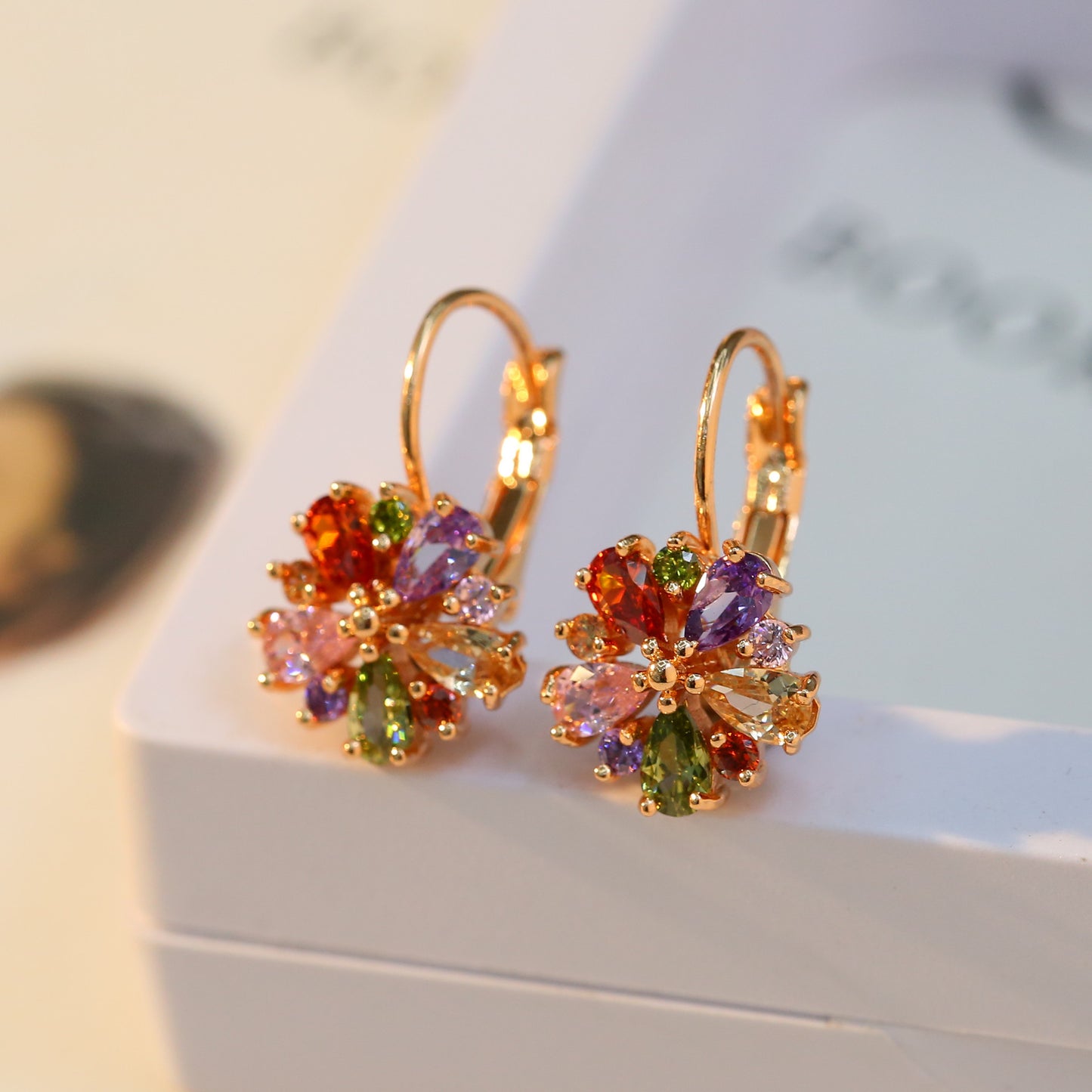 Clip orecchini zircone oro rosa