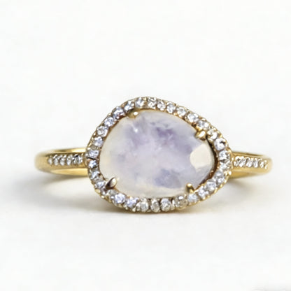 Anello placcato oro con pietre