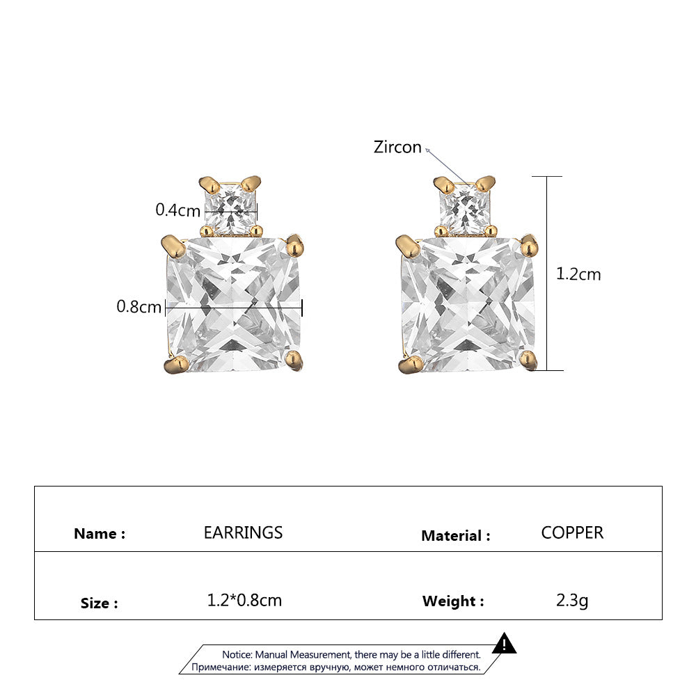 Orecchini zircone geometrico blu