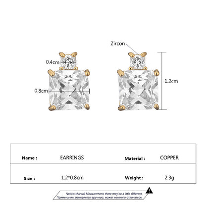 Orecchini zircone geometrico blu