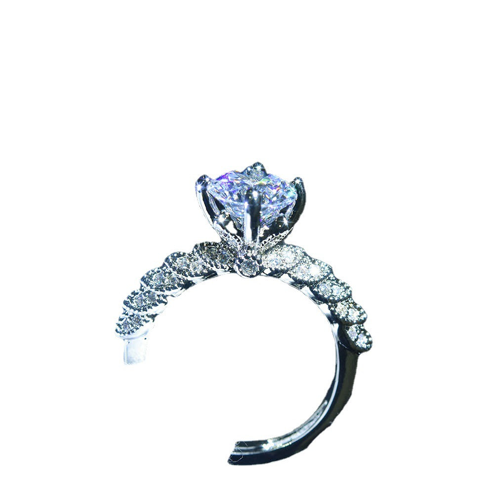 Anello platino moissanite