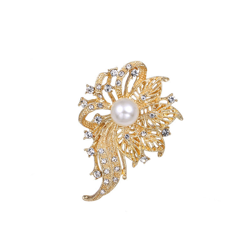Spilla perla strass