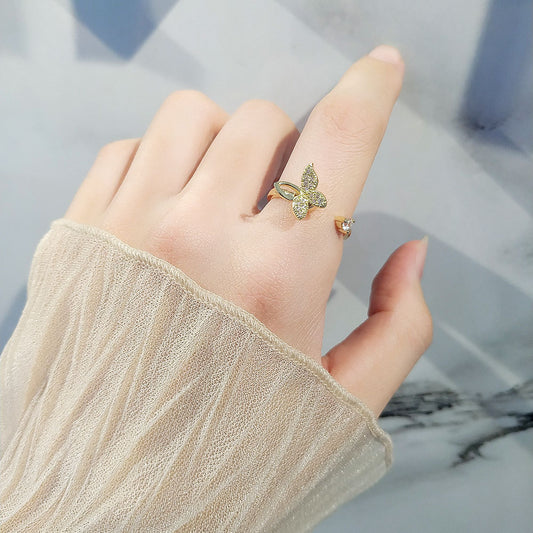 Anello farfalla regolabile in argento
