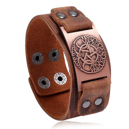Bracciale vichingo pelle testa di lupo