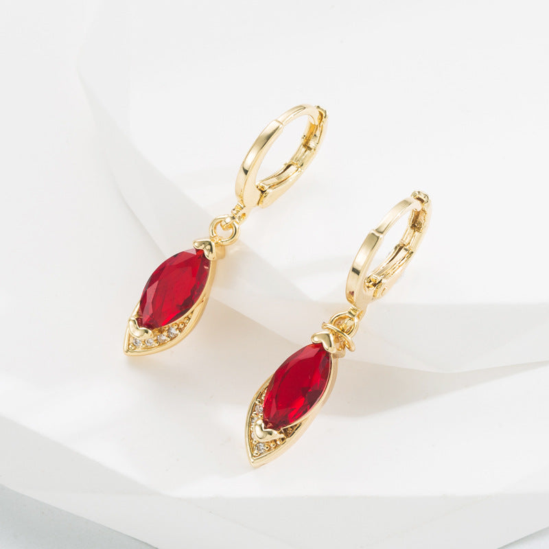 Orecchini geometrici oro zircone