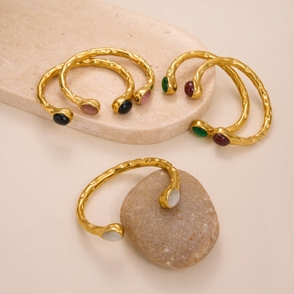 Bracciale titanio oro zircone