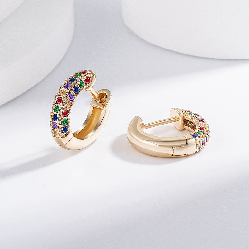 Orecchini zircone multicolore micro intarsio