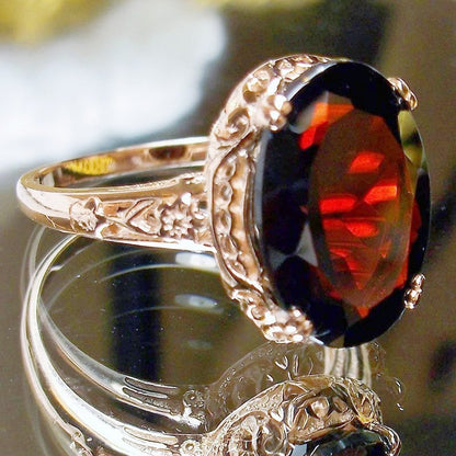 Anello retro zircone rosso