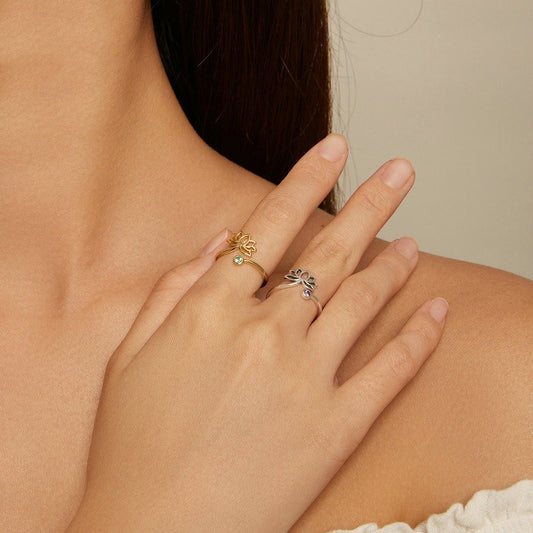 Anello loto argento semplice