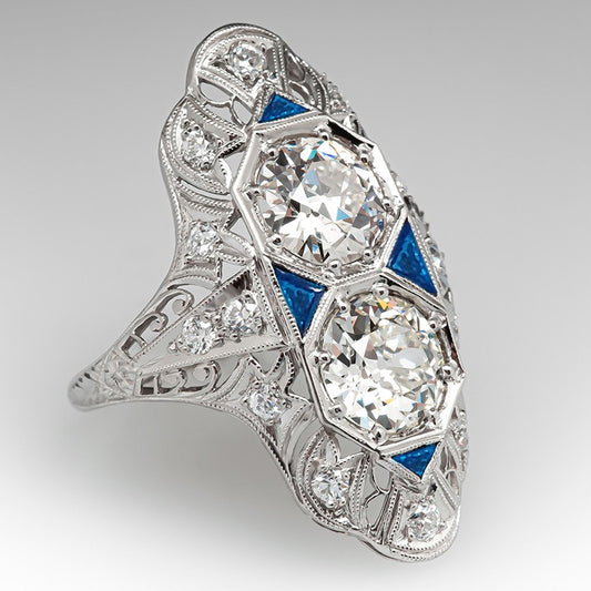 Anello geometrico zircone classico
