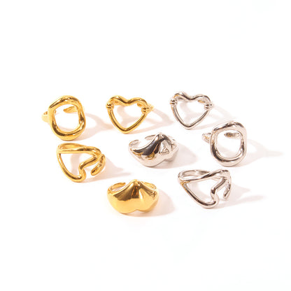 Anello cuore titanio aperto