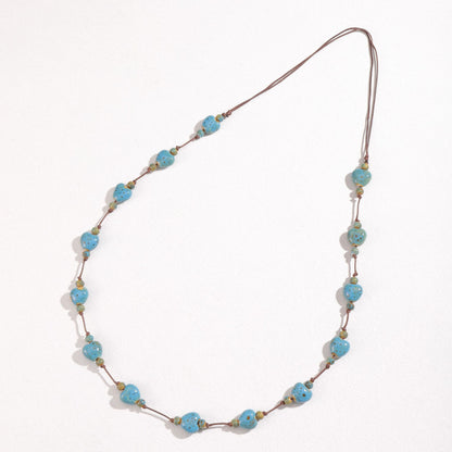Collana cuore ceramica colorata